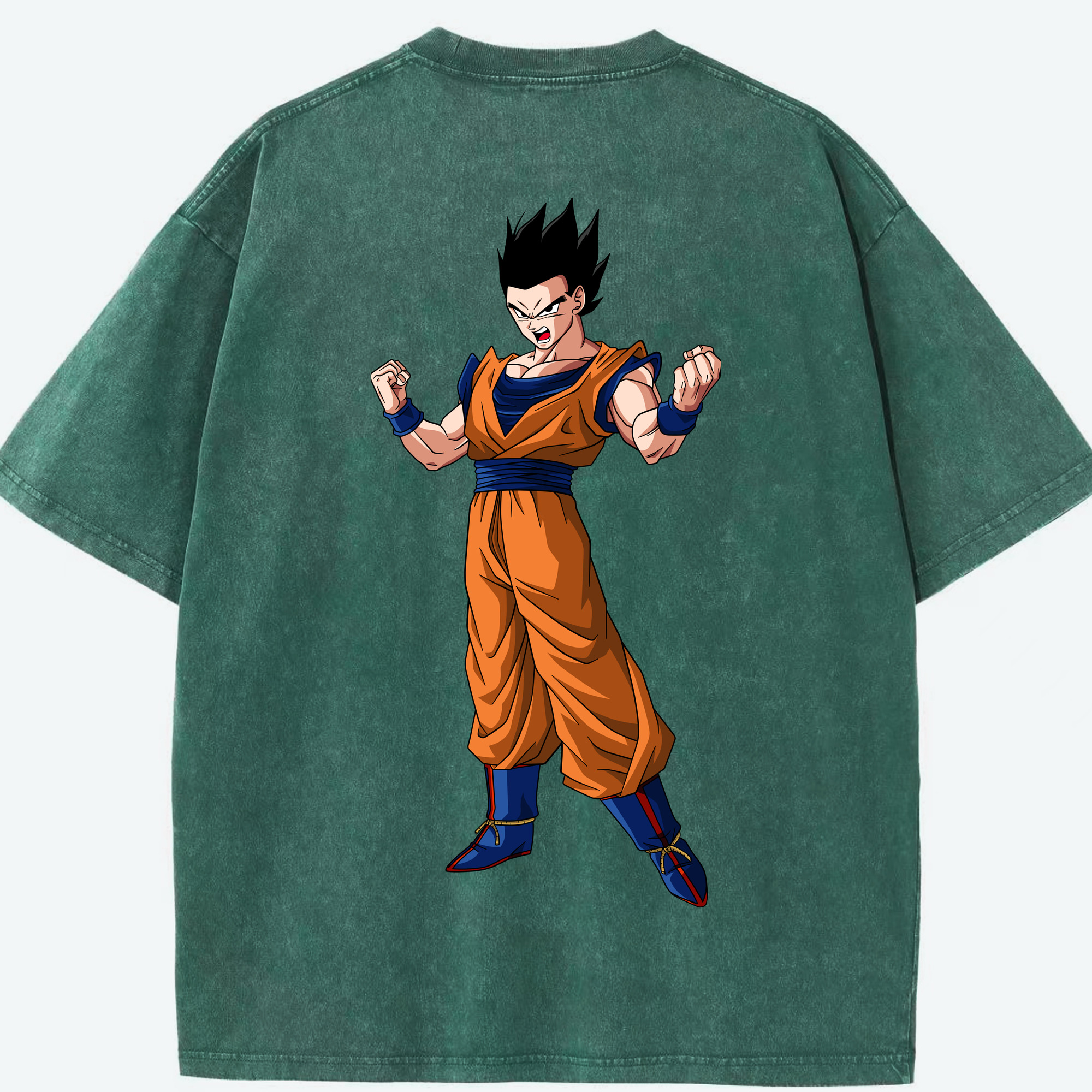 （画像用） ドラゴンボール 孫 悟飯（そんごはん）DRAGON BALL Son Gohan 綿100% ヴィンテージ風 半袖Tシャツ（背面プリント）